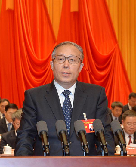 李鸿忠代表中共天津市第十届委员会向大会作报告